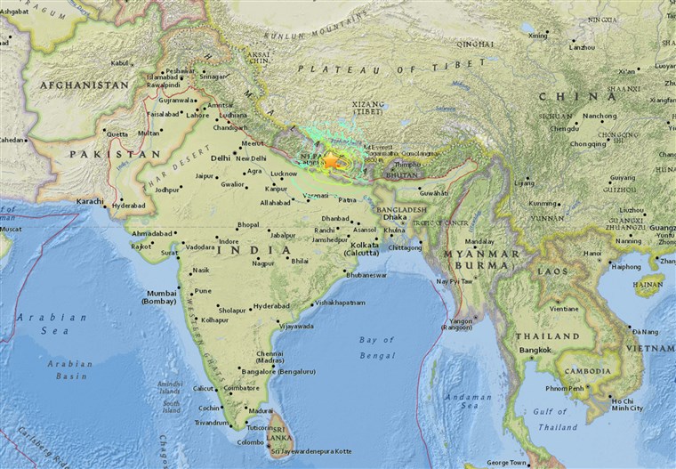 nepal on the map